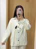 猫人（MiiOW）情侣睡衣春秋季2026新款100棉男女士长袖卡通可爱休闲家居服套装 彩蓝条纹 【100%棉 柔软亲肤】 L 女 【适合体重100-120斤】 实拍图