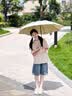七麦麦三折晴雨伞儿童伞学生伞安全圆角太阳伞遮阳伞防晒伞男女孩雨伞黄 实拍图