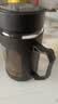 玻璃水杯商务杯大容量男女生带盖泡茶饮水礼品杯家用把手杯 黑色500ml1只 实拍图