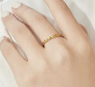 周大福碎冰冰碎金金男女对戒黄金戒指15号约2.15g EOF1216生日礼物 实拍图