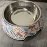 优范 宠物狗狗碗狗盆猫碗 宠物猫狗粮食盆水盆美耐皿树脂不锈钢宠物碗 印花骨头 S（适合6斤内的猫狗） 实拍图