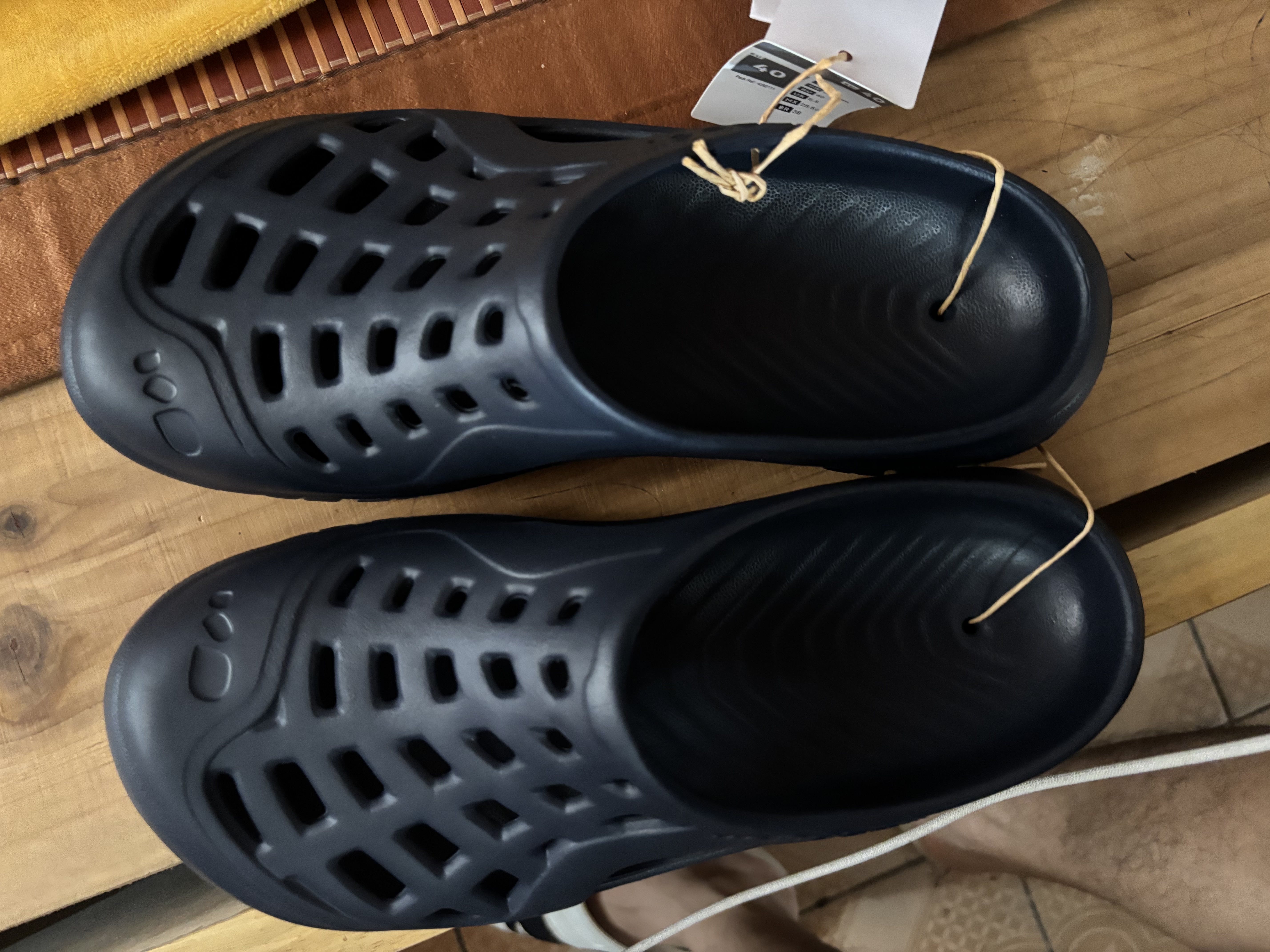 迪卡侬（DECATHLON）游泳男士凉鞋沙滩洞洞鞋外穿快干NABD2027998深蓝色网格款40码 实拍图