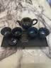瓷牌茗茶具（cipaiming teaset） 茶具套装小套功夫茶壶便携一壶四杯家用会客泡茶器小茶台 窑变兔毫蓝一壶四杯+磁石干泡盘 实拍图