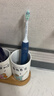 飞利浦（PHILIPS）声波电动牙刷钻石3系 5倍洁齿5种模式 洁净亮白2刷头 生日礼物送男士/女友 HX5181/02蓝 实拍图