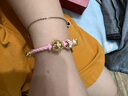 君始老凤凰金kitty猫手链蝴蝶结金金包银hello转运珠送女友新七夕送礼 kitty手链粉定制类 实拍图