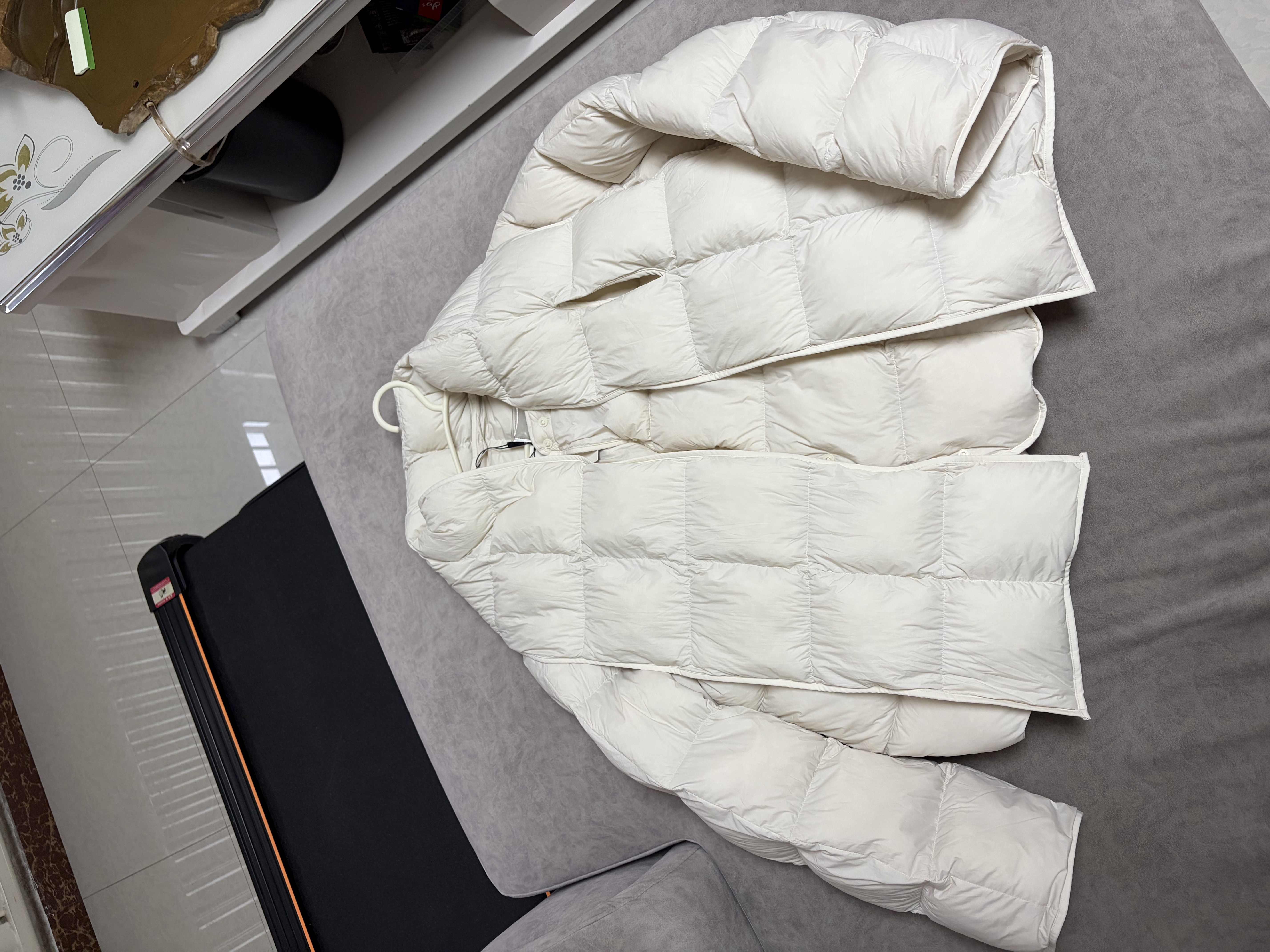 江南布衣【送可拆卸围巾】冬季羽绒服女豆腐块简约宽松5P0C14030 实拍图