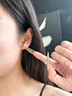 金大福925银蝴蝶结耳钉女高级礼物送女友 山茶花珍珠耳钉 实拍图