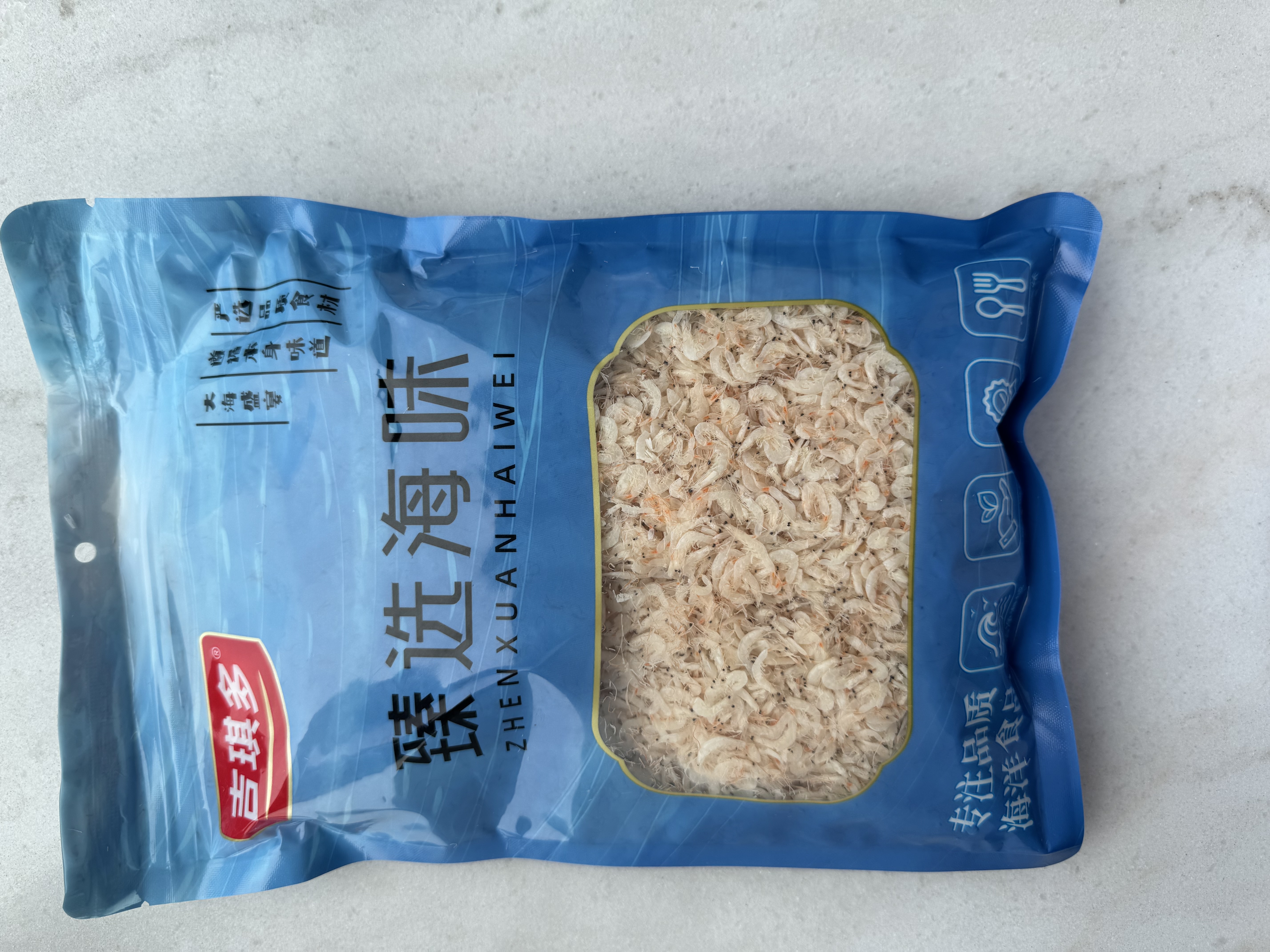 吉琪多 虾皮 自然晒干 家庭装 海产干货 虾皮 净重 500g（1斤） 实拍图