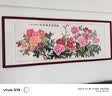 万叶居福（WanYeJu）纯手绘牡丹画花开富贵图新中式客厅装饰画国画挂画山水画字画壁画 花开富贵福满堂A【千层牡丹】 86*218CM【展会级红褐实木镜框】 实拍图