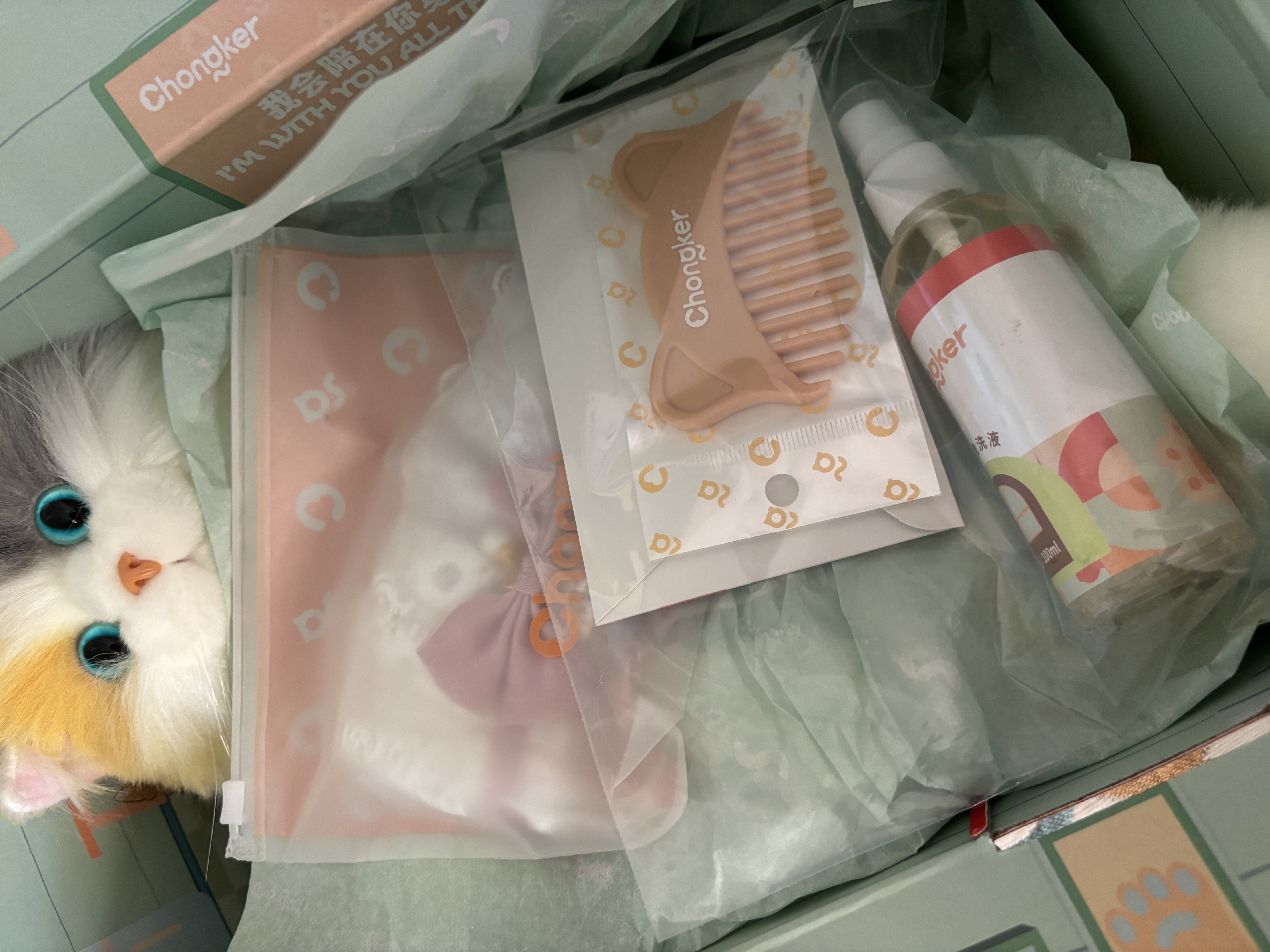 Chongker宠客淡三花猫背包仿真玩偶公仔毛绒玩具安抚送礼女生生日礼物 实拍图