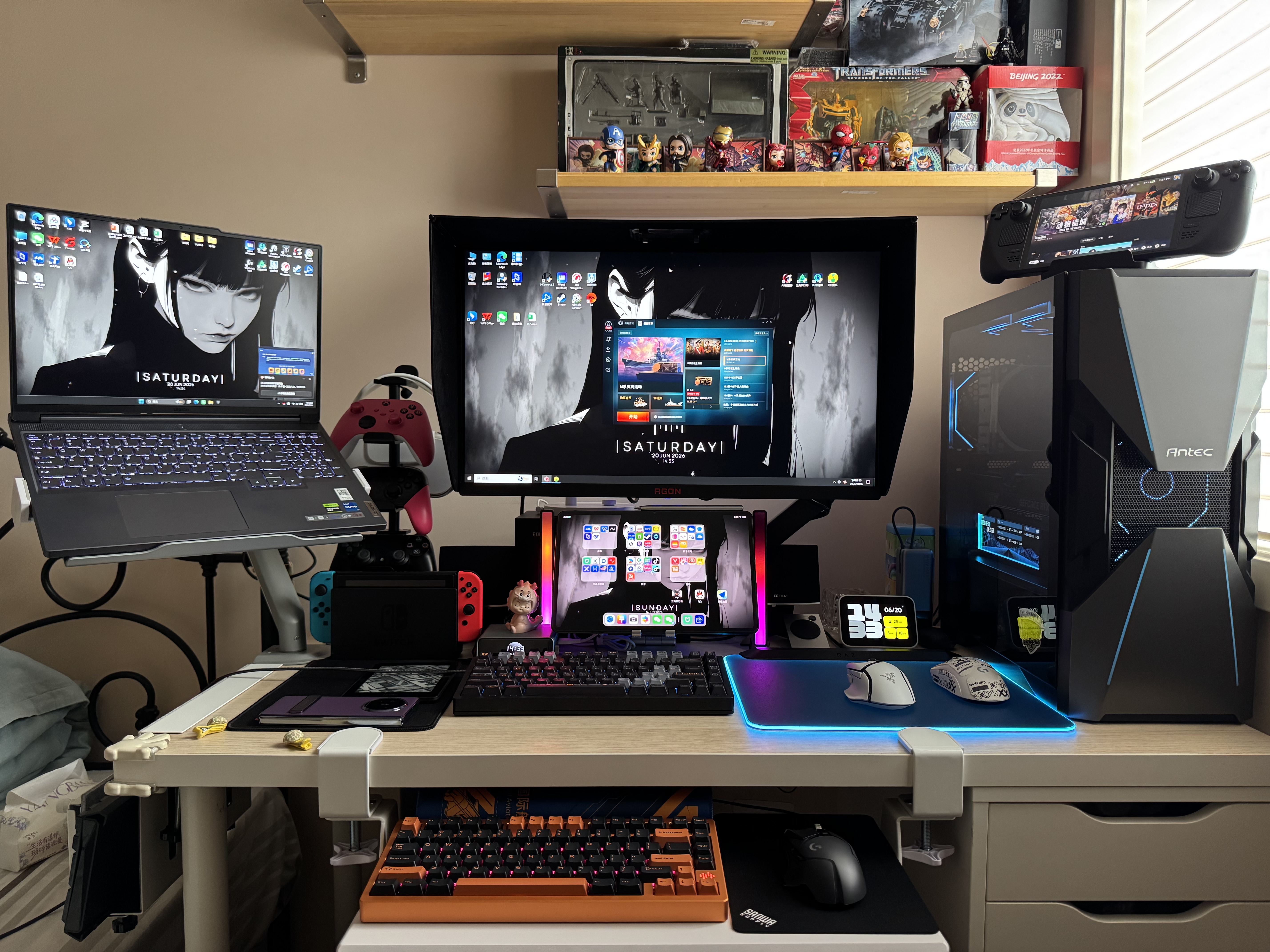 雷蛇（Razer）烈焰神虫V2专业版鼠标垫 RGB幻彩 细致纹理 防滑橡胶底面 黑 实拍图