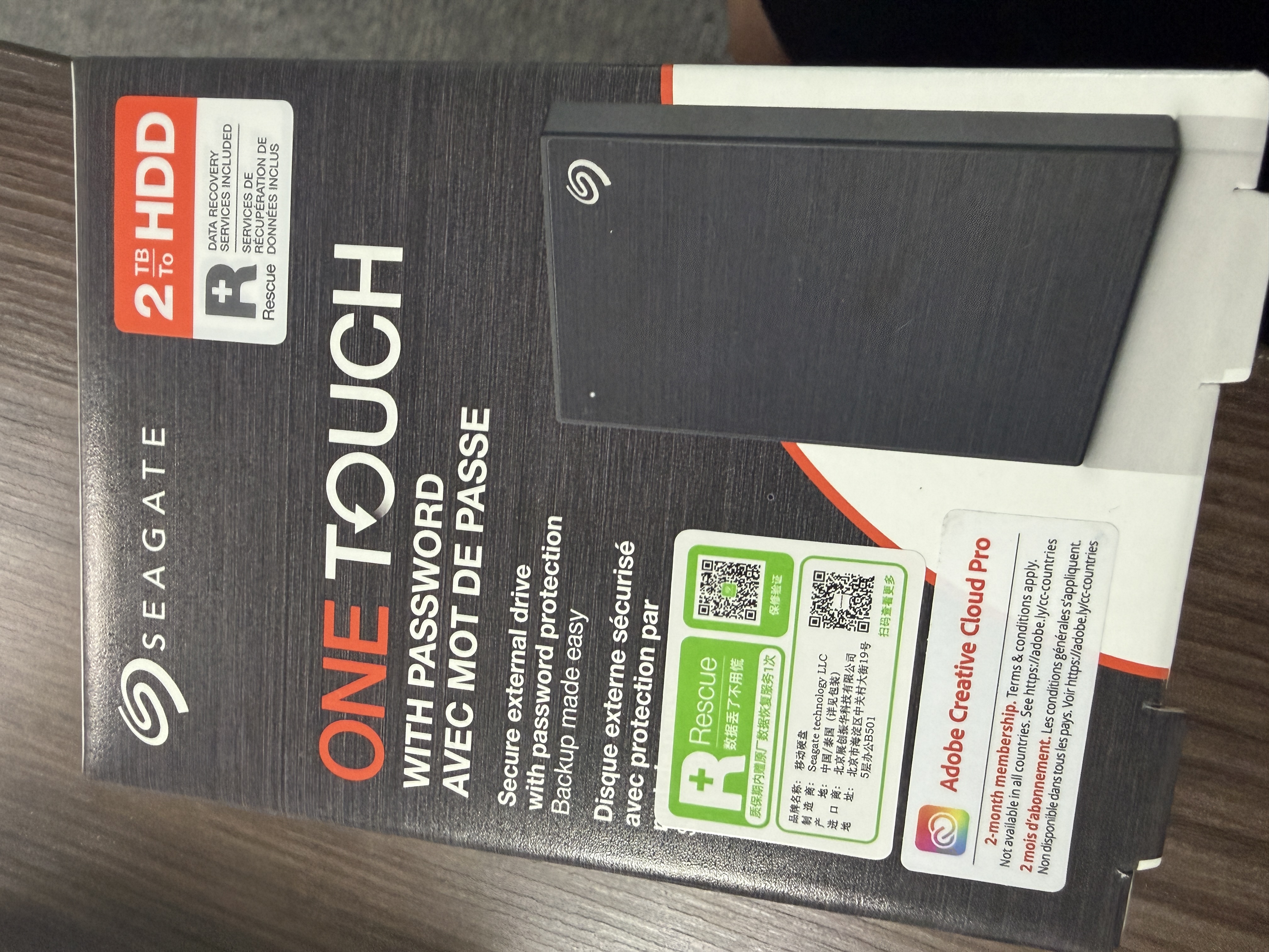 希捷（SEAGATE）移动硬盘 2TB 加密 USB3.0高速 希捷铭2.5英寸 黑 机械硬盘 便携办公学习保护隐私 数据恢复服务 实拍图