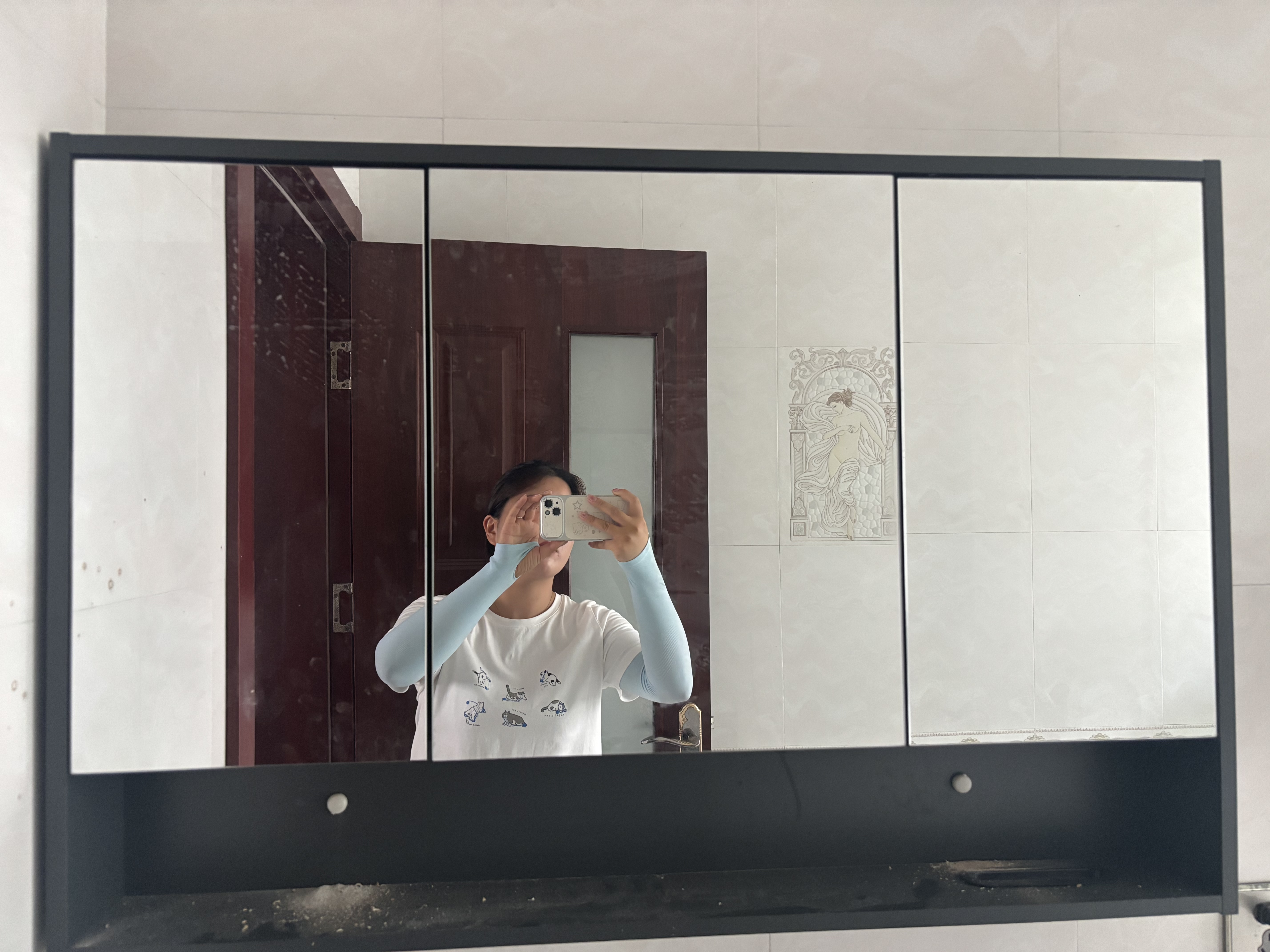 皇生金智能浴室柜陶瓷一体盆洗脸盆柜卫生间卫浴洗漱台简约洗手盆柜组合 轻奢灰+标准镜柜半+陶瓷盆100cm 实拍图