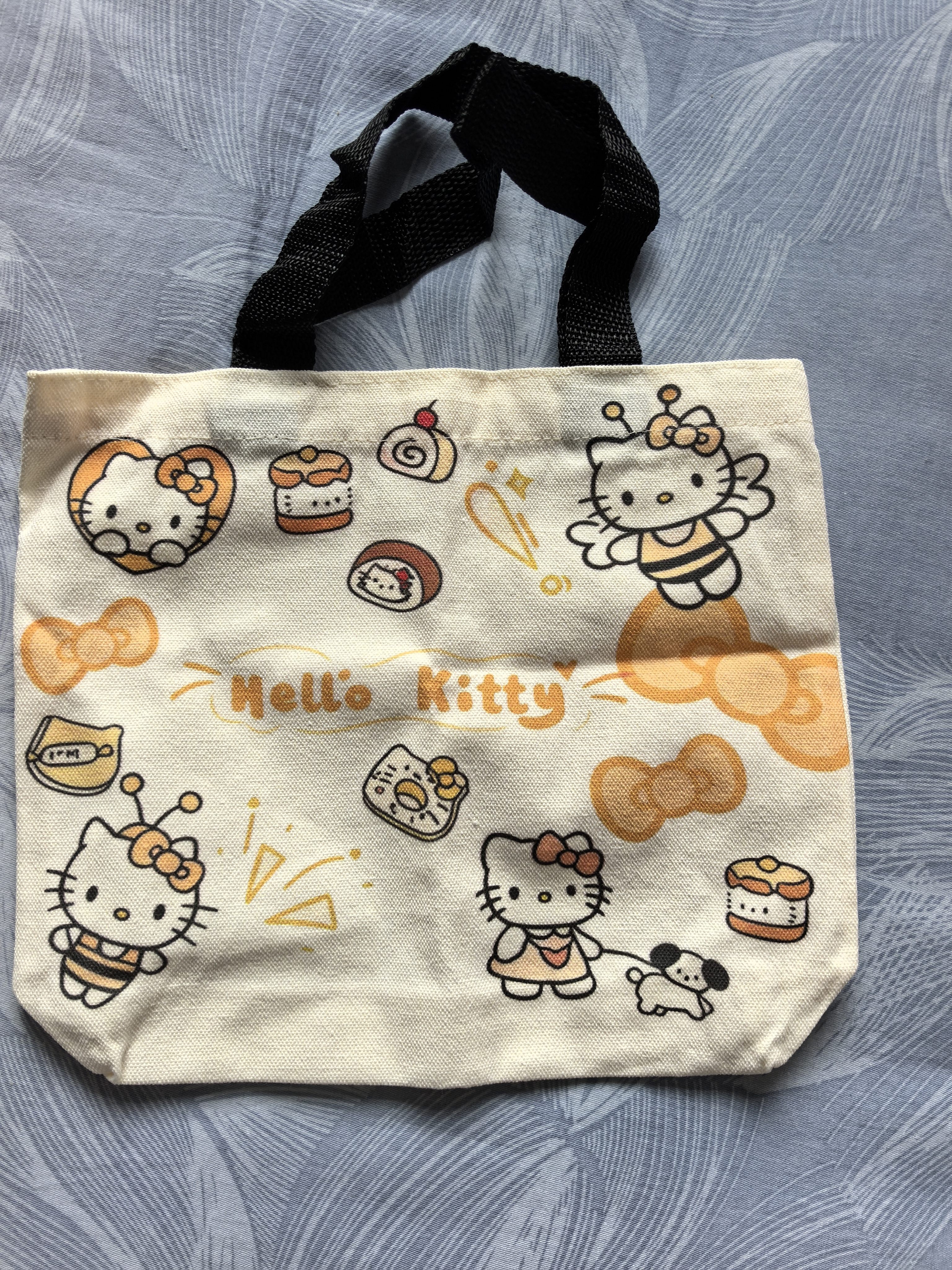 kitty帆布包大容量春夏新款卡通帆布包可爱通勤包小众百搭手提包 KT【黄色-无挂件】 实拍图