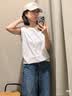 MUJI 女式 天竺编织 无袖T恤 上衣打底衫女款26年春夏女装 BB2RLA6S 白色 M (160/84A) 晒单实拍图