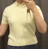 优衣库棉莫代尔混纺POLO领针织衫/短袖女装26春夏新款484607 42 浅黄色 L 实拍图