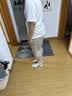 POUM冰丝凉感七分裤男士夏款外穿休闲美式运动速干短裤6635卡其4XL 实拍图