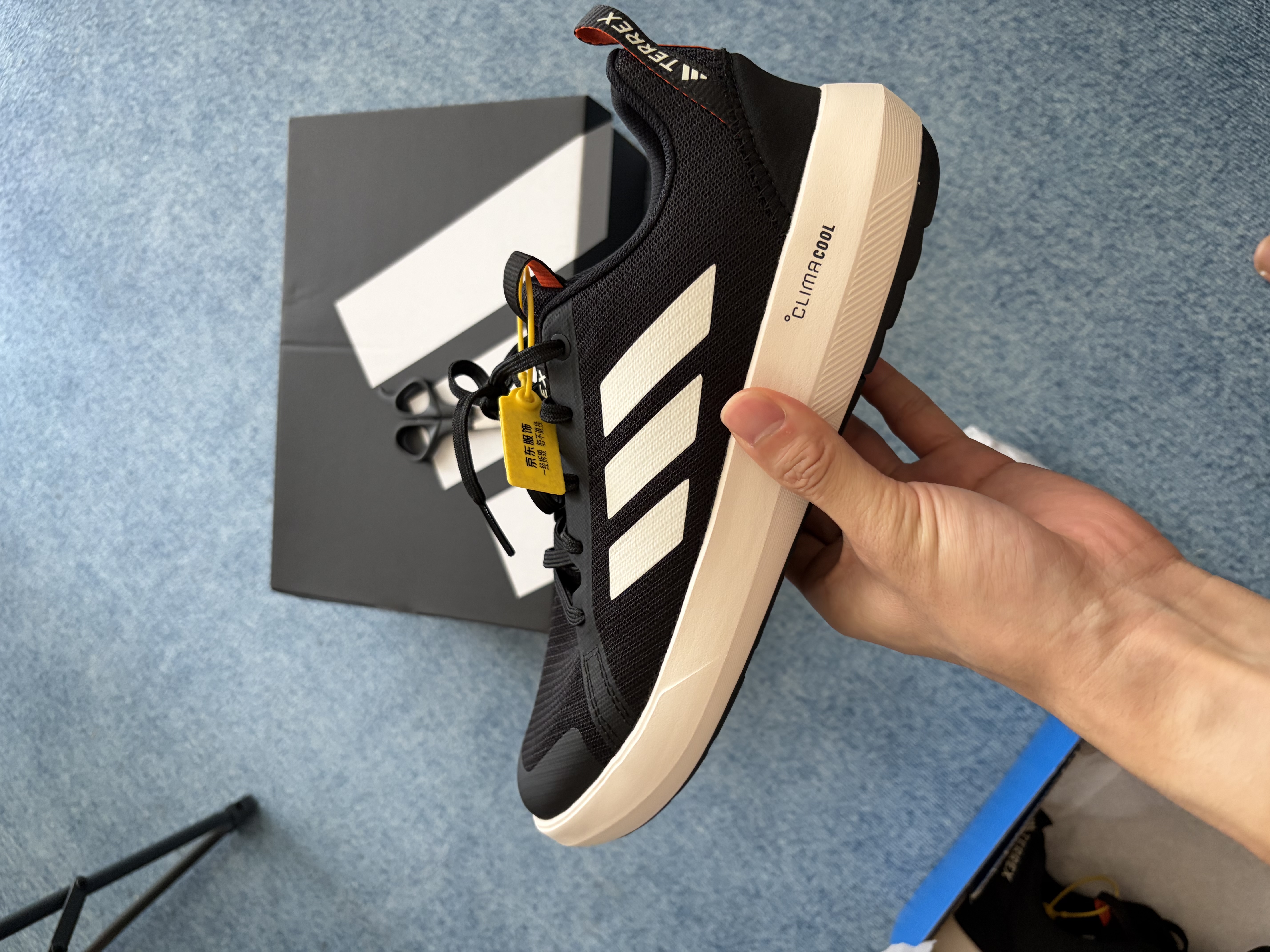 阿迪达斯（adidas）男子户外系列 TERREX BOAT LACE CLIMACOOL 户外鞋 JI3499 黑色43 实拍图
