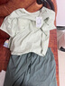 红豆（Hodo）夏季情侣全棉睡衣简约休闲风短袖家居服套装可外穿春夏 绿色（女款） L 170/92A 实拍图