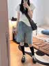 拉夏贝尔高腰五分阔腿牛仔女夏2026新款宽松显瘦小个子外穿短裤 怀旧蓝 S 晒单实拍图