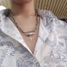 BJYL项链男士潮流嘻哈风男生锁骨链简约百搭吊坠男款钛钢卫衣配饰链子 项链 实拍图