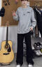肆缄胖子大码弯刀牛仔裤男大屁股显瘦vibe裤子美式高街宽松大码微喇裤 黑色 3XL 适合160-180斤 实拍图