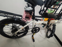 JEEP吉普折叠自行车成人20寸男女士变速通勤运动单车-赛利 升级版-皎月白【前车筐+宝宝座椅+车子】 20寸 7速 实拍图