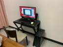 松博士（SongLearned） 松博士 简易台式电脑桌家用办公卧室游戏电竞学习书桌钢化玻璃桌 全黑-无键盘托 长80cm*宽50cm*高75cm 实拍图