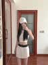 ALO YOGA运动短裙背心夏季女黑色速干瑜伽裙防走光高腰A字网球健身外穿 白色背心+白色短裙 S 实拍图