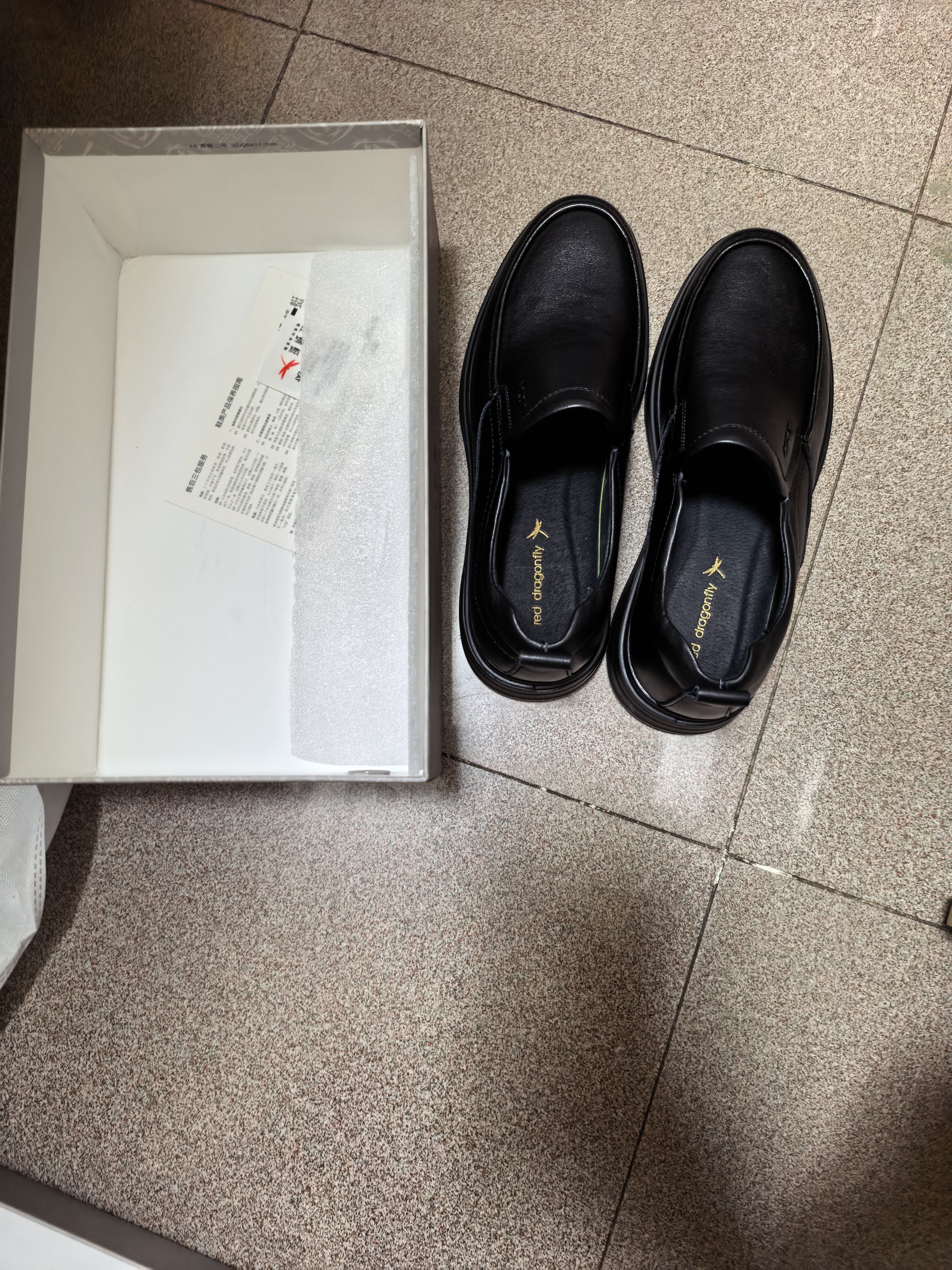 红蜻蜓真皮一脚蹬软底商务休闲皮鞋婚礼男士皮鞋爸爸鞋WTA33107黑色40 实拍图