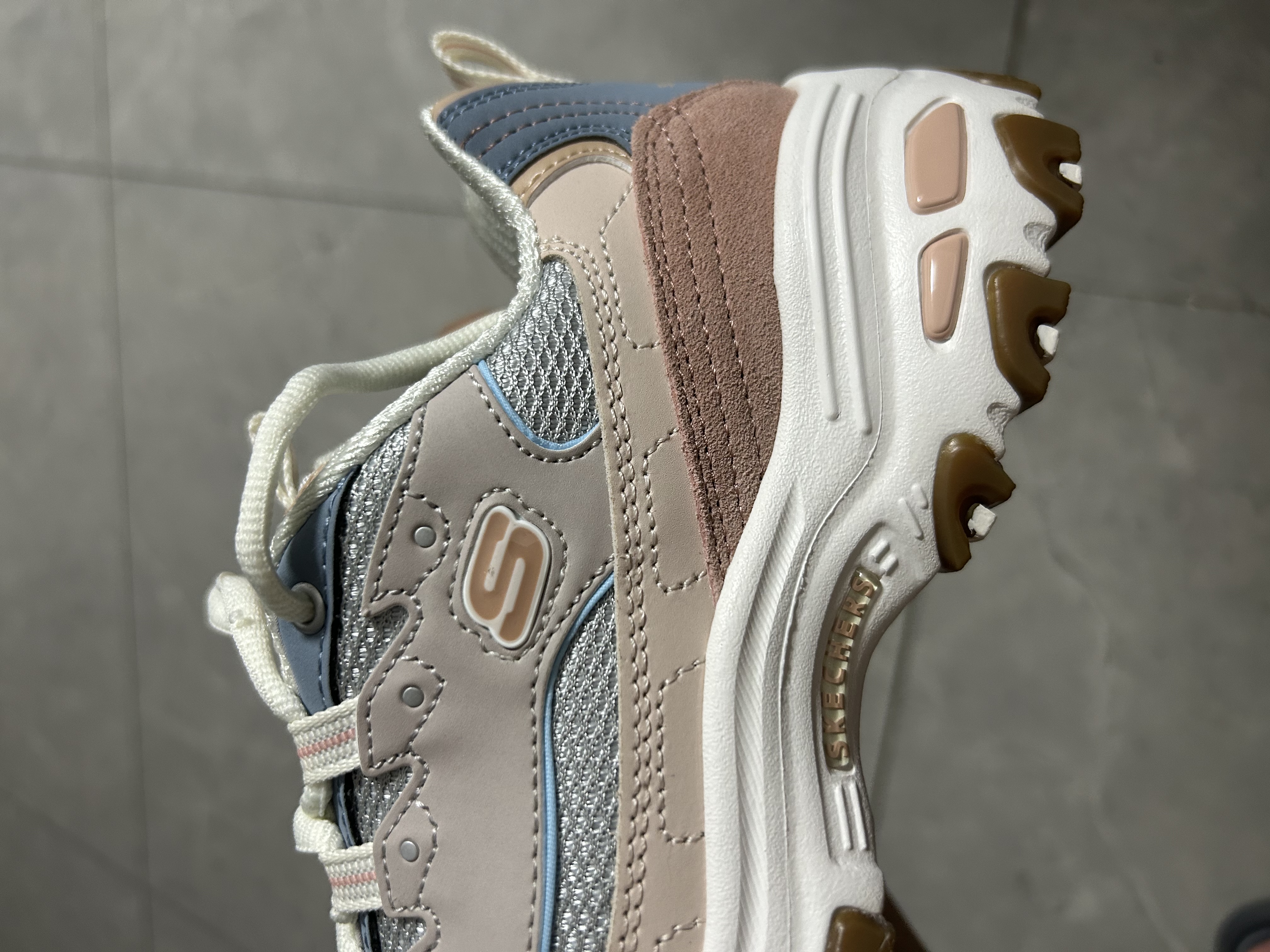 斯凯奇（Skechers）奶茶熊女鞋夏厚底老爹鞋软底熊猫鞋休闲运动鞋149238 实拍图