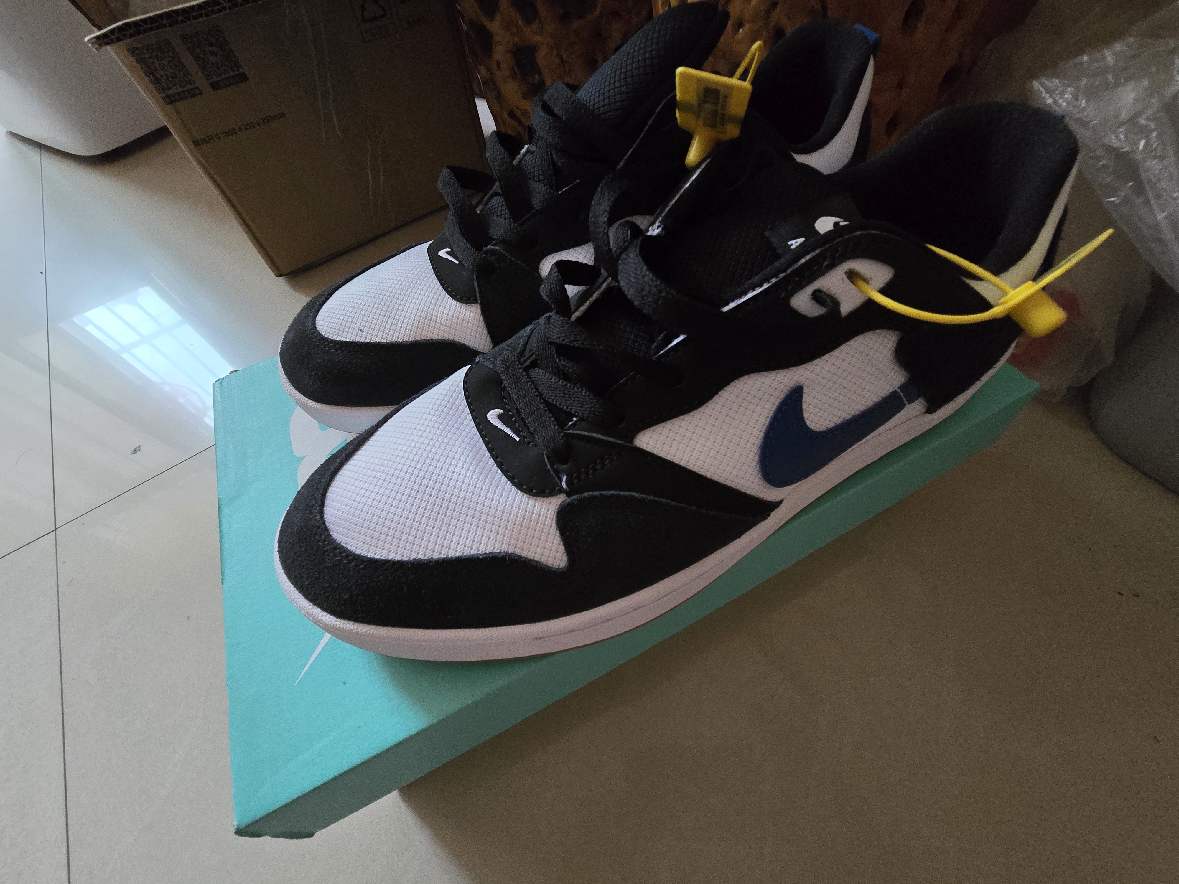 耐克NIKE男女通款板鞋缓震SB ALLEYOOP运动鞋CJ0882-104白黑44 实拍图