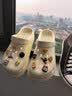 名创优品（MINISO）洞洞鞋女男款EVA夏外穿沙滩凉鞋防滑踩屎感情侣 卡其+趣味零食 实拍图