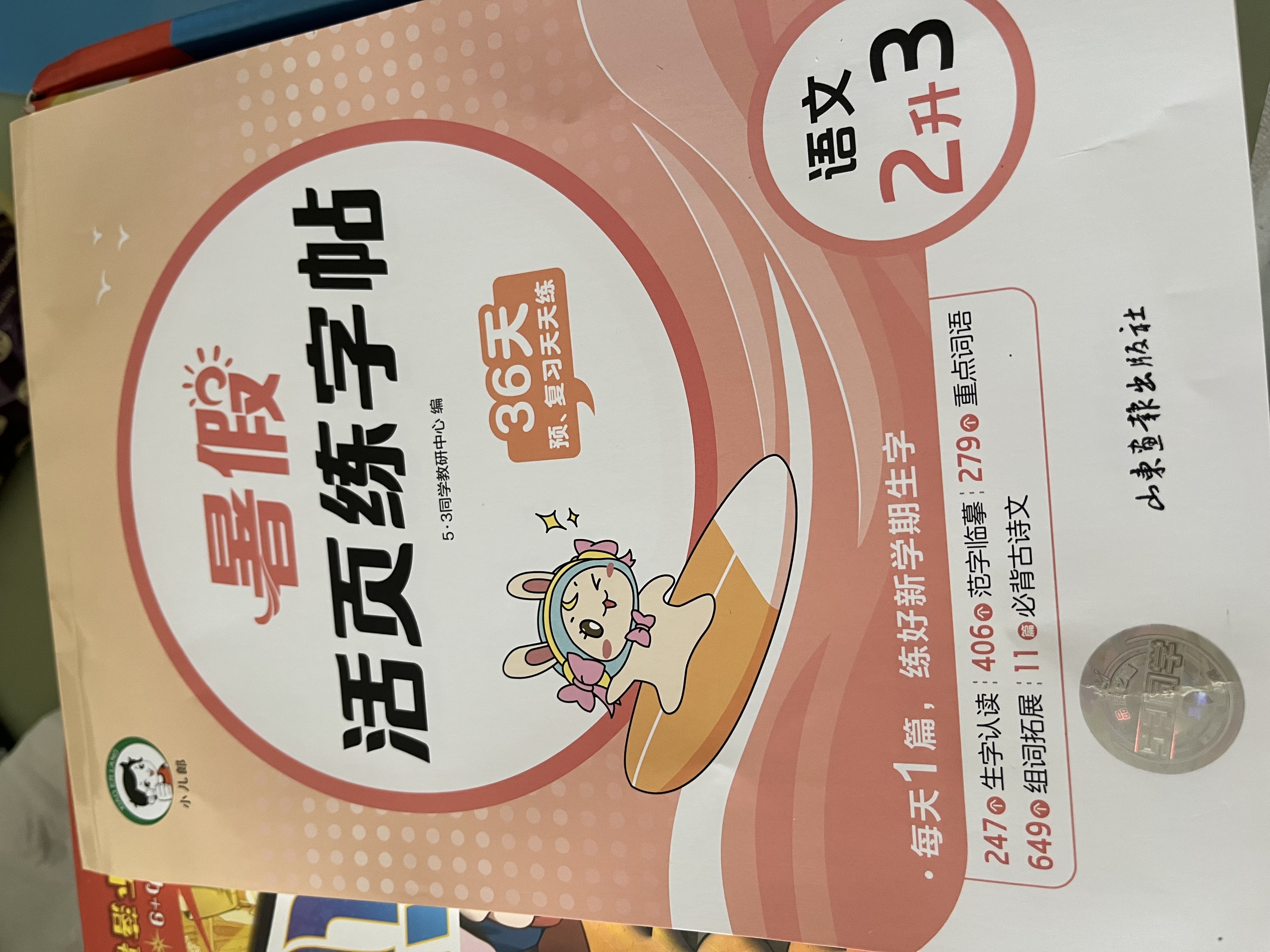 暑假活页语文字帖二升三暑假字帖2升3二年级语文暑假预复习暑假作业53小学衔接训练 开学季 实拍图