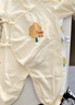 童泰婴儿连体衣春秋季纯棉衣服初生宝宝蝴蝶哈衣爬服和尚服黄色66cm 实拍图