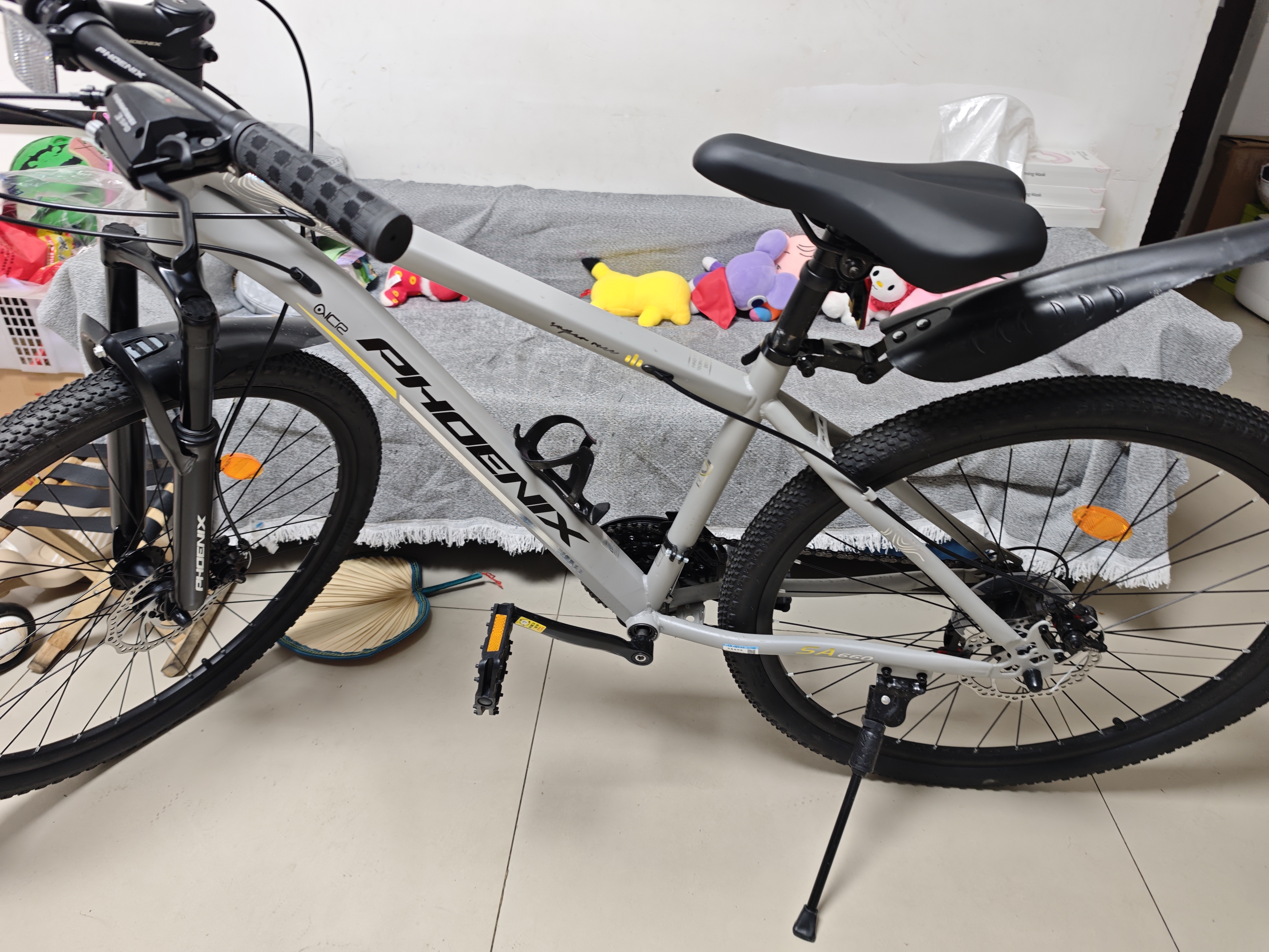 凤凰上海凤凰山地车自行车男士女式学生成人变速宽胎越野公路赛单车 【钢架/全套竞速轴承】条轮消灰 27.5寸24速【建议168-198cm】 实拍图