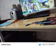 舒客艺家 电脑桌台式小户型小桌子家用学习桌写字办公书桌电竞长条桌子 木纹白架单桌100*60*74 加固电脑桌 实拍图