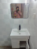 意洁利小户型蜂窝铝浴室柜组合小尺寸加深洗手盆柜迷你洗脸盆窄款洗漱台 F40x42cm白色吊柜常规盆+漱口抽拉 配普通圆弧层架镜柜 实拍图