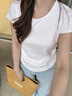 森马（Semir）短袖t恤女短款修身圆领内搭26夏凉感收腰V领上衣辣妹109326100003 实拍图