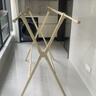 四季沐歌折叠晾衣架落地凉晒衣架铝合金家用晒被子阳台晾衣架晒衣架挂衣架 【奶白款】可伸缩2.3m防风脚垫 实拍图