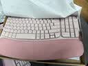 罗技（Logitech）Wave Keys人体工学键盘无线蓝牙办公平板ipad键盘Mac笔记本薄膜98配列键盘家用双模带掌托倾角支架 Wave Keys+Lift【粉色带2个接收器】 实拍图