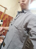 皮尔卡丹（pierre cardin）真口袋纯棉免烫衬衫男士宽松版七分袖衬衣工装作服男装外套春秋 高质量纯棉料七分袖5008(灰色) XL 130斤-155斤 实拍图