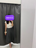 优衣库宽褶中裙女装/半身裙裙子479916 488364 488364/08深灰色 S 实拍图