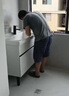 佳恋雅（JIALIANYA） 防潮防晒实木洗衣柜洗衣池阳台家用洗衣槽带搓板洗手台盆组合 白三开门+全套配件90cm 实拍图
