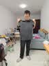 战浩【2件】冰丝莫代尔棉短袖t恤男夏季青年薄纯白色打底衫圆领半袖体 深灰色+黑色 XL 建议【135-150斤】 实拍图