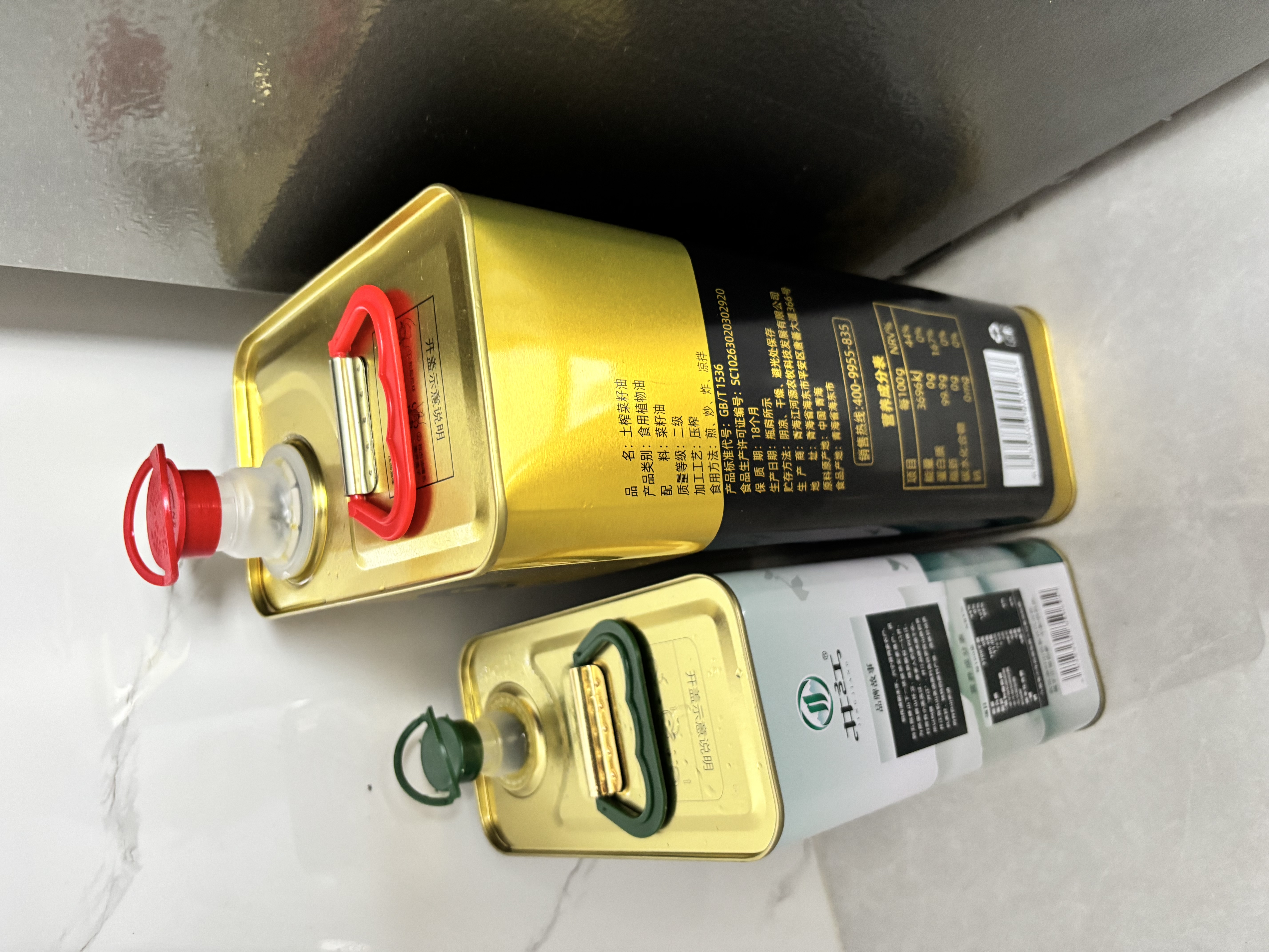 江河源青海土榨菜籽油（马口铁罐装） 5L * 1罐 实拍图
