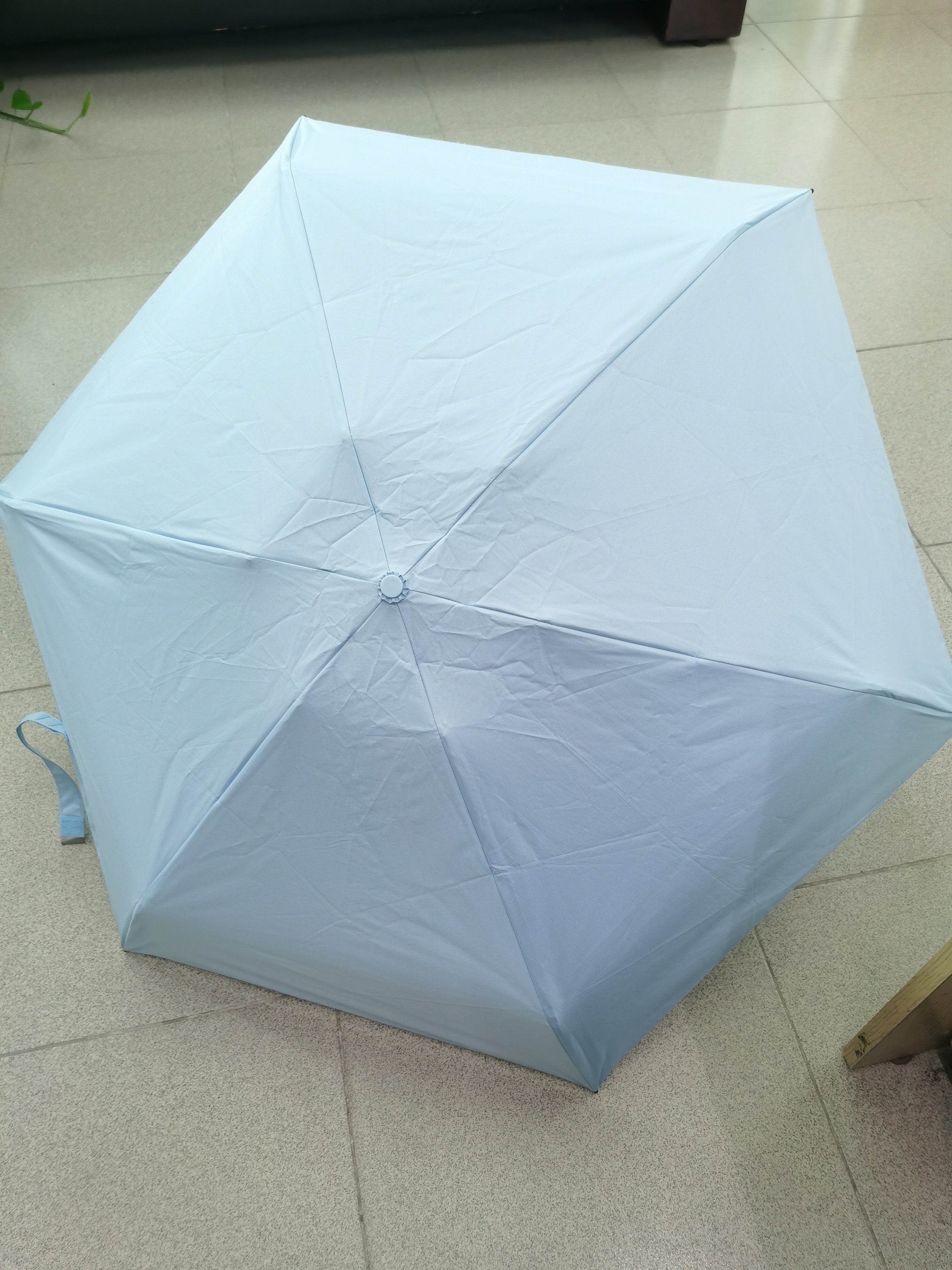 京东京造 小布丁太阳伞女防紫外线便携五折遮阳伞防晒晴雨折叠伞粉 实拍图