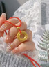 中国黄金（CHINA GOLD）足金吊坠男女款花丝镂空平安扣项链红绳挂坠情人节生日礼物送女友 平安扣吊坠+古法金珠【红绳】约1.3g 实拍图