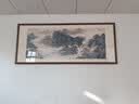 形赋西墙客厅八方聚财风水画名家字画吴广青绿山水画办公室靠山图装饰 B款--春山富水源远流长(胡桃木色) 80*30cm-实木边框 晒单实拍图
