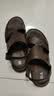 海澜之家HLA凉鞋男士一脚蹬凉拖男款头层牛皮透气沙滩鞋男 T031棕色42 实拍图